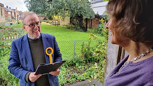 Dominic Martin canvassing in Petersfield